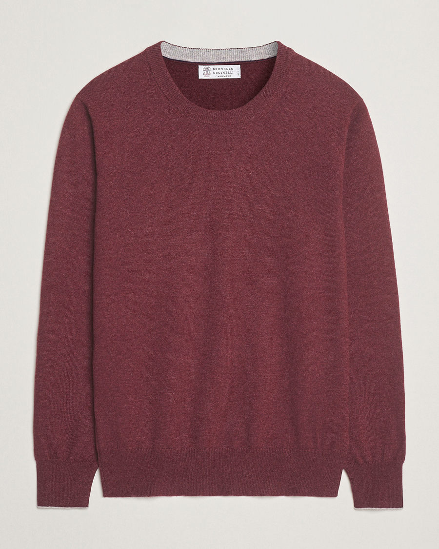 Heren | Truien | Brunello Cucinelli | 2 Ply Cashmere Pullover Amaranto