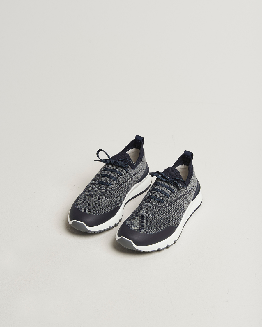 Heren | Sneakers | Brunello Cucinelli | Flannel Running Sneakers Navy