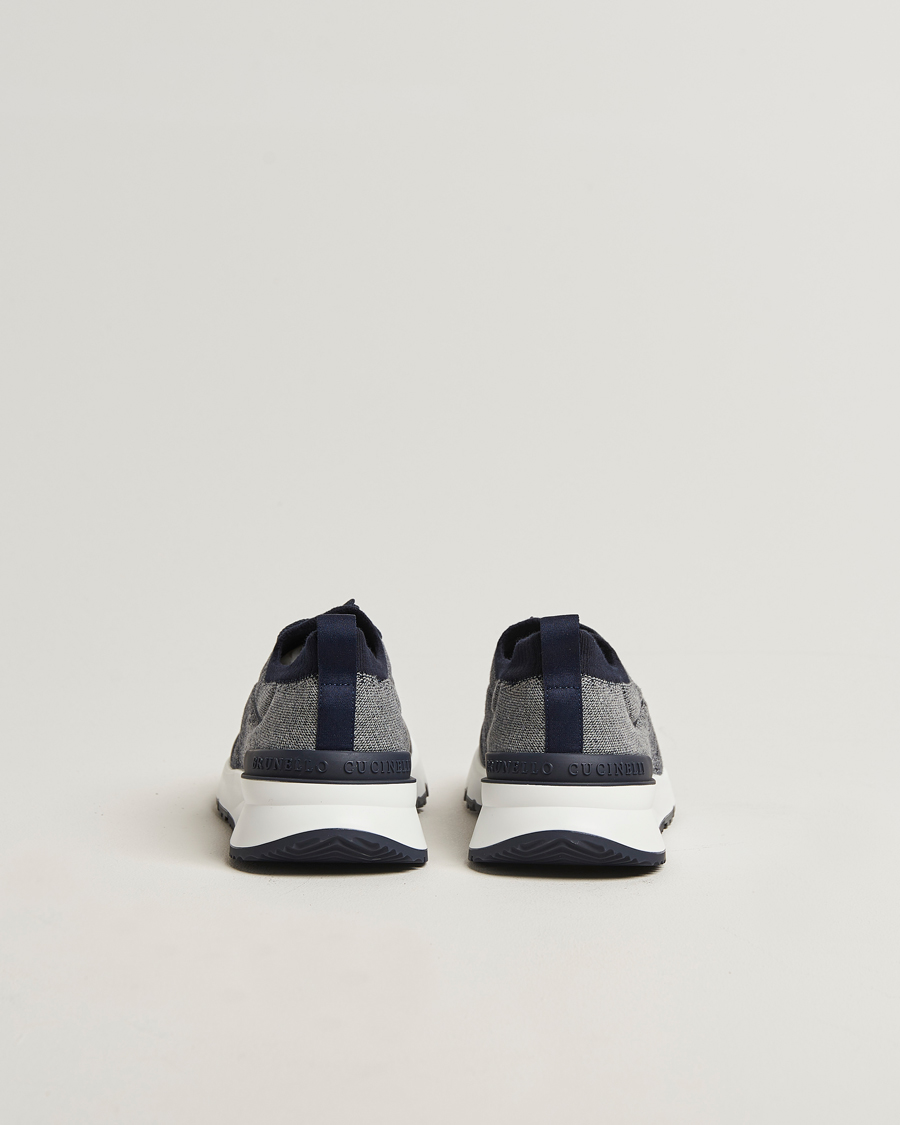 Heren | Sneakers | Brunello Cucinelli | Flannel Running Sneakers Navy