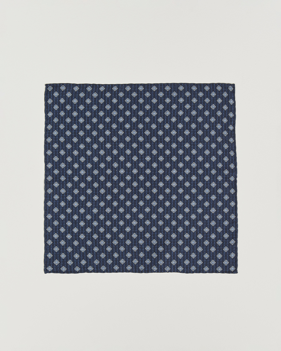 Heren | Pochets | Brunello Cucinelli | Printed Silk Pocket Square Navy