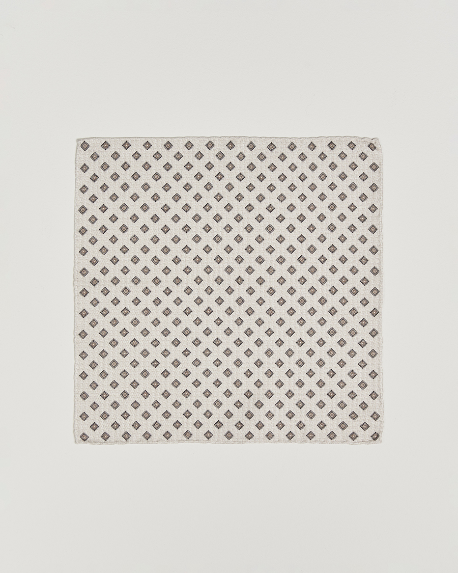 Heren | Pochets | Brunello Cucinelli | Printed Silk Pocket Square Ivory