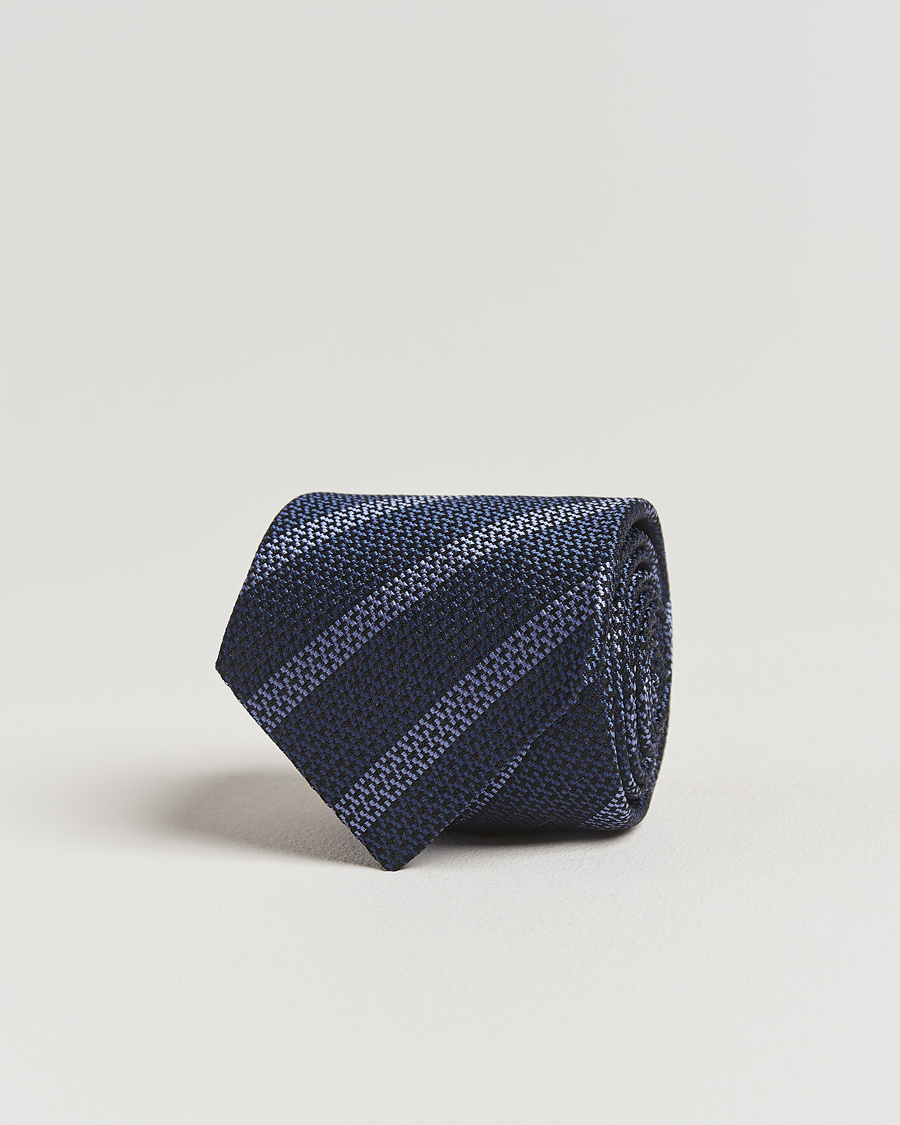 Heren | Stropdassen | Brunello Cucinelli | Regimental Stripe Silk Tie Navy