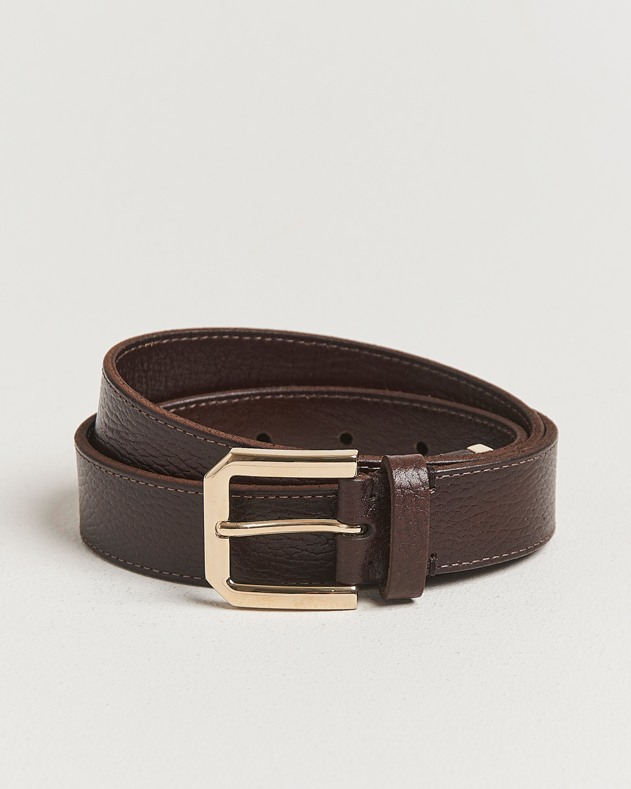 Heren | Brunello Cucinelli Grain Leather Belt Dark Brown | Brunello Cucinelli | Grain Leather Belt Dark Brown
