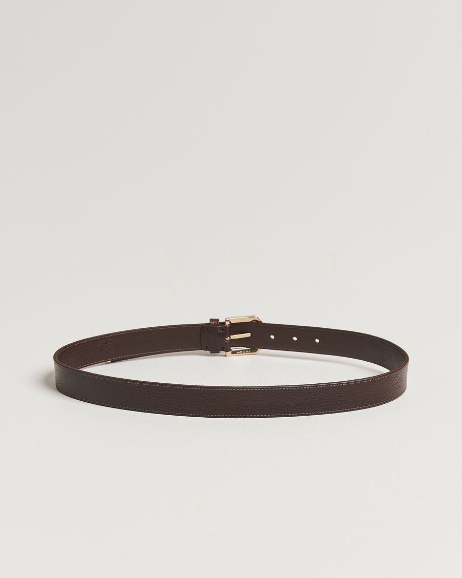 Heren | Brunello Cucinelli Grain Leather Belt Dark Brown | Brunello Cucinelli | Grain Leather Belt Dark Brown