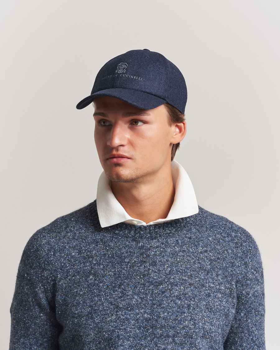 Heren | Hoeden en petten | Brunello Cucinelli | Flannel Cap Navy