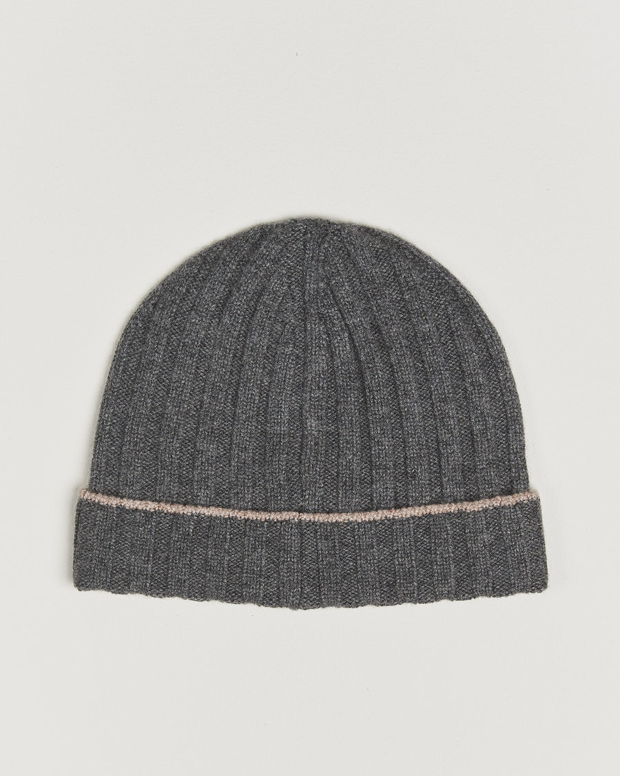 Heren | Mutsen | Brunello Cucinelli | Cashmere Contrast Beanie Grey Melange