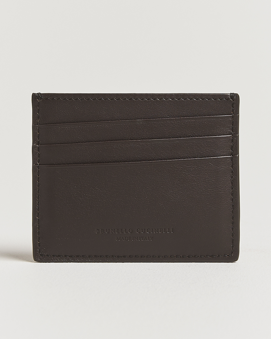 Heren | Portemonnees | Brunello Cucinelli | Leather Cardholder Dark Brown Calf