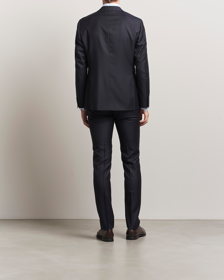 Heren | Pakken | Canali | Capri Wool 130s Suit Dark Blue