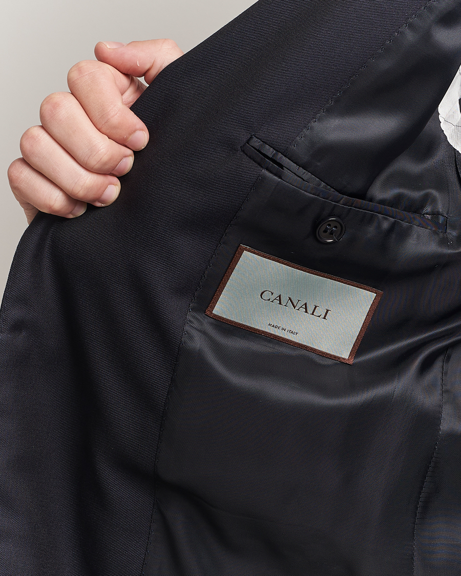 Heren | Pakken | Canali | Capri Wool 130s Suit Dark Blue