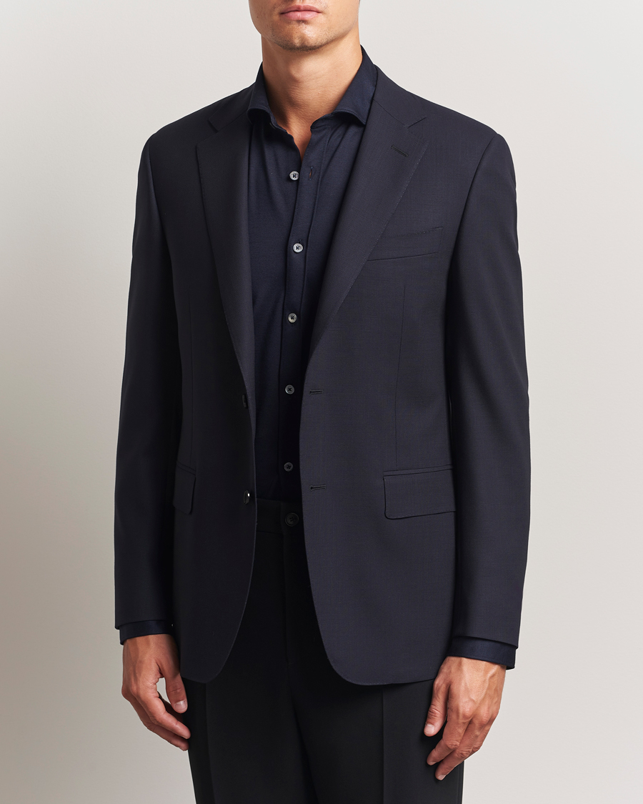 Heren | Blazers | Canali | Travel Wool Blazer Navy