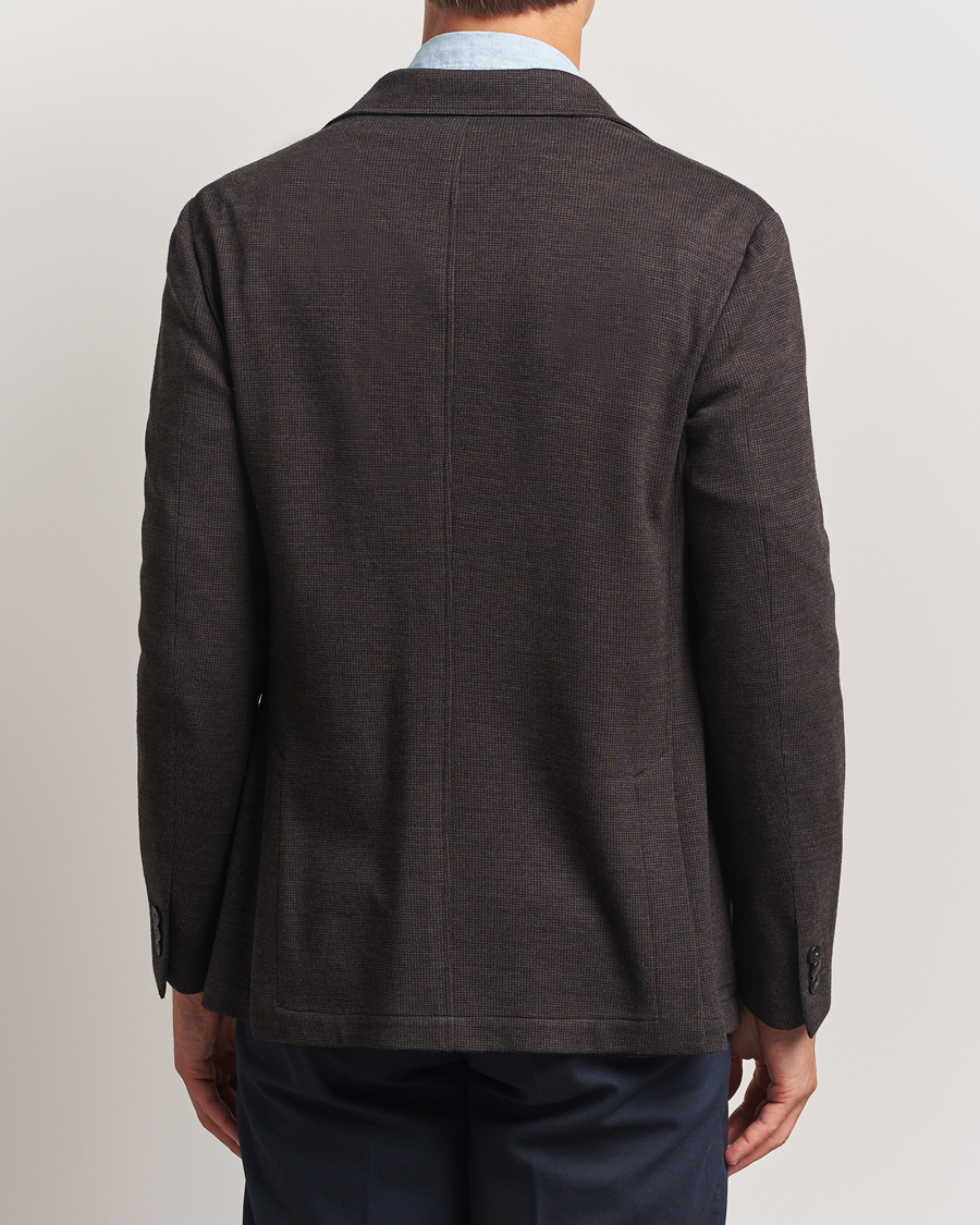 Heren | Blazers | Canali | Wool Houndstooth Jersey Blazer Dark Brown