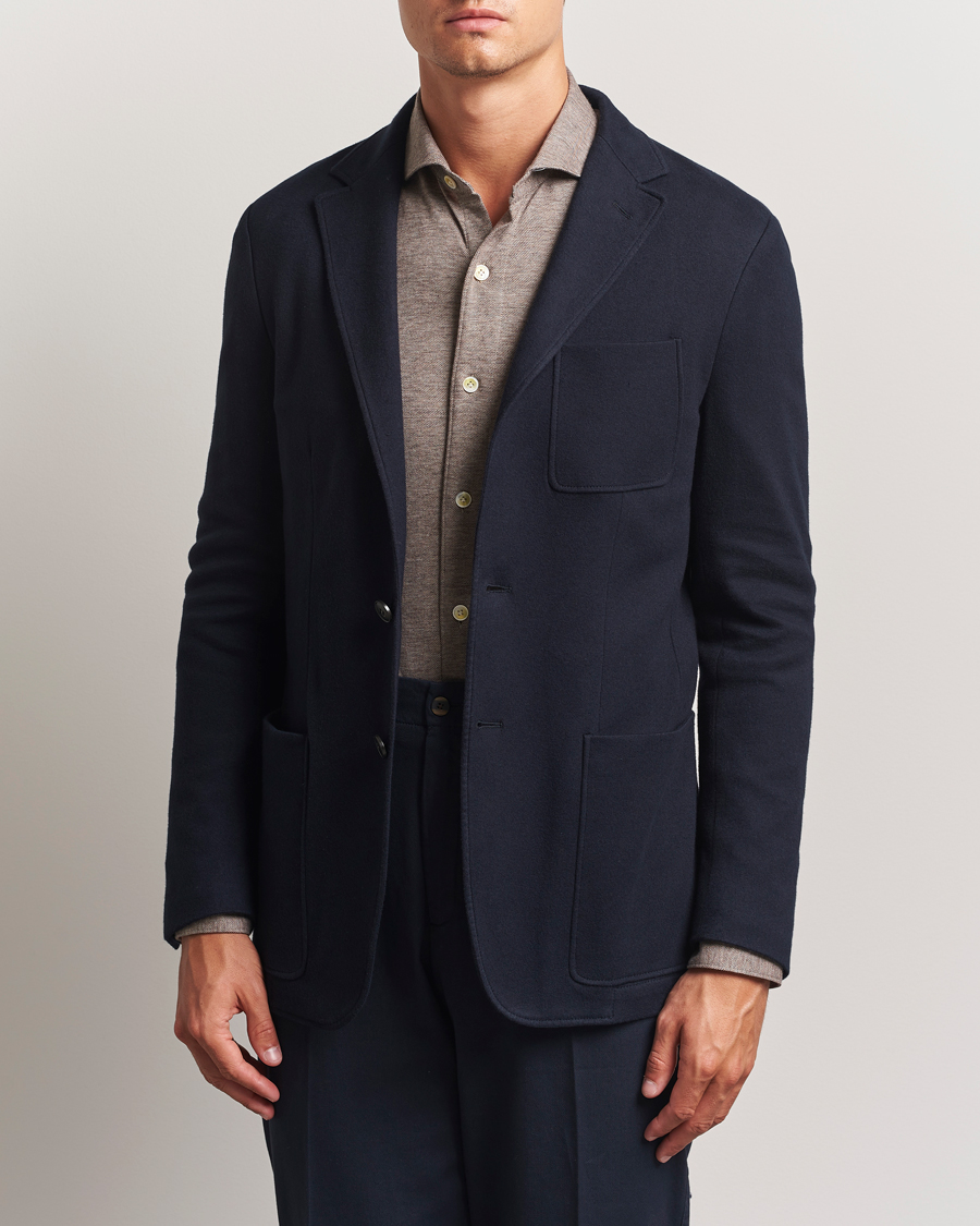 Heren | Blazers | Canali | Cotton/Cashmere Jersey Blazer Navy