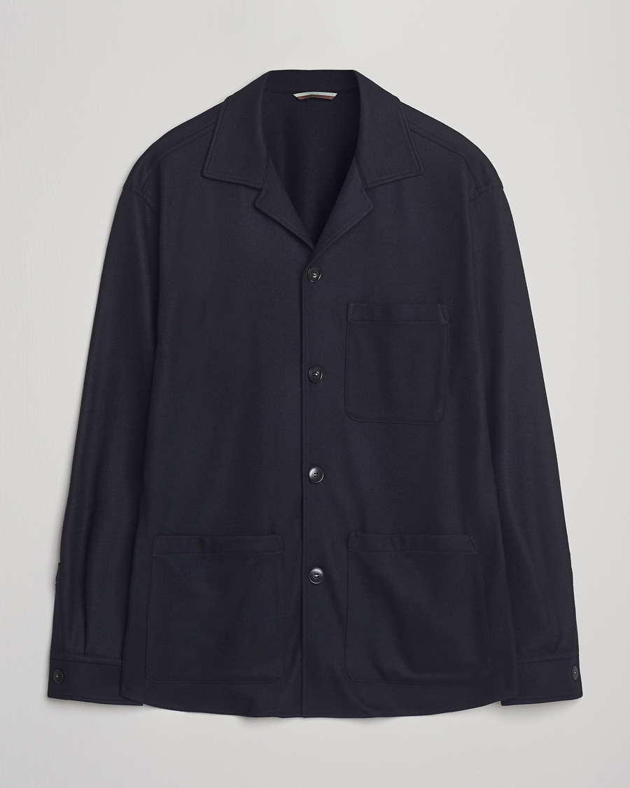 Heren | Jassen | Canali | Wool Shirt Jacket Navy