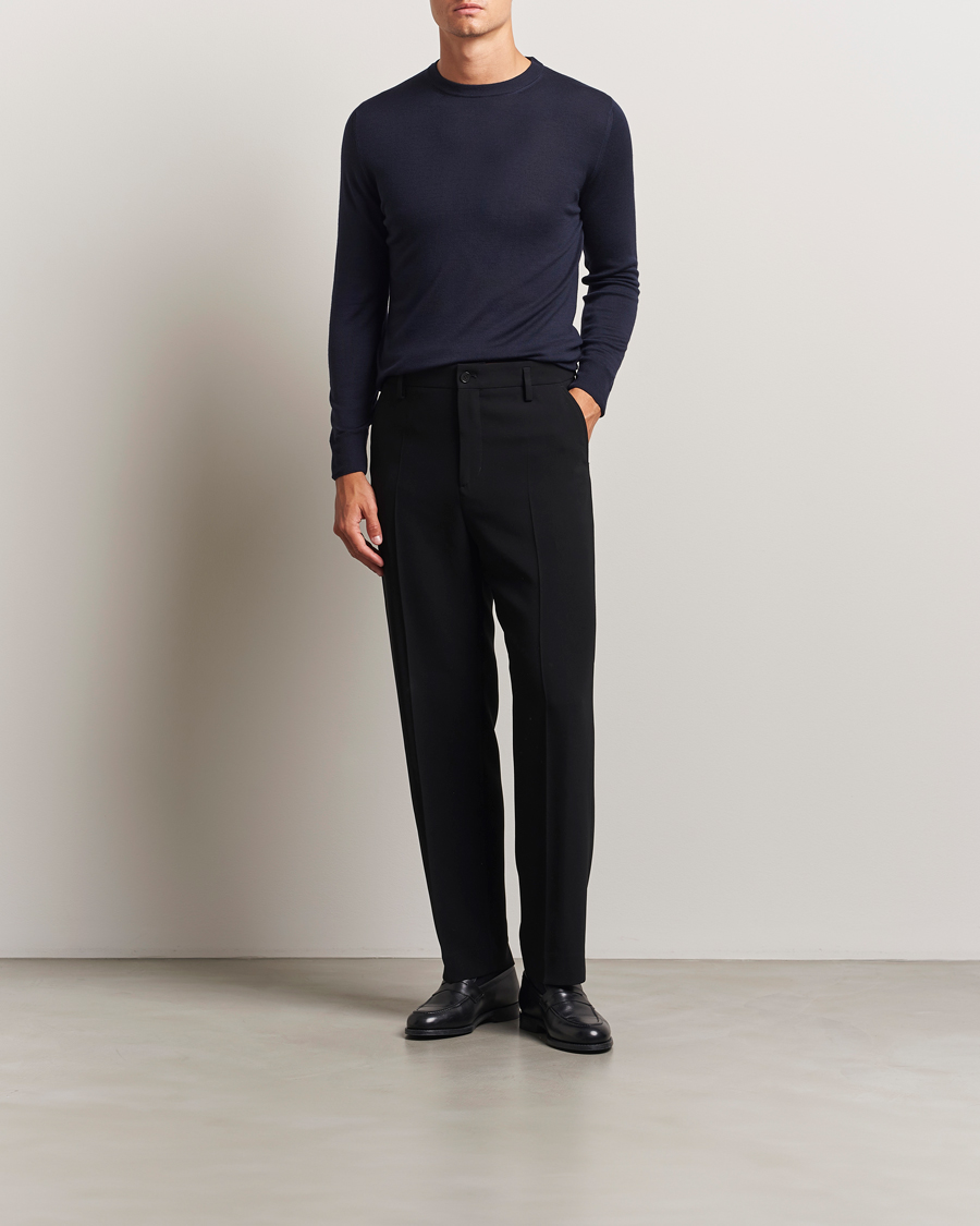 Heren | Truien | Canali | Merino Wool Crew Neck Navy