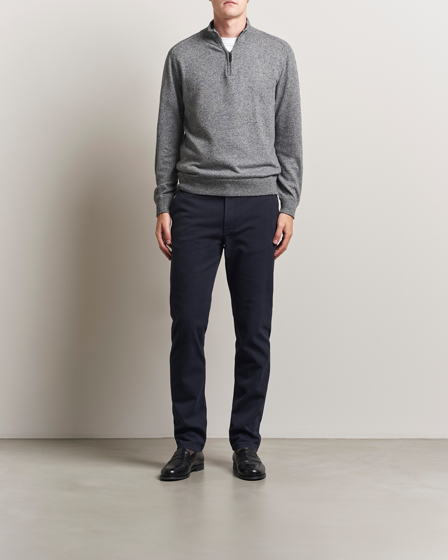 Heren | Truien | Canali | Donegal Half Zip Sweater Grey Melange