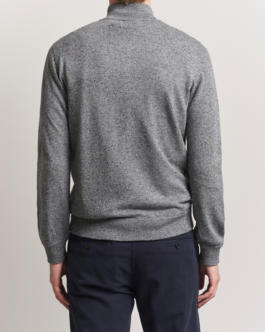 Heren | Truien | Canali | Donegal Half Zip Sweater Grey Melange