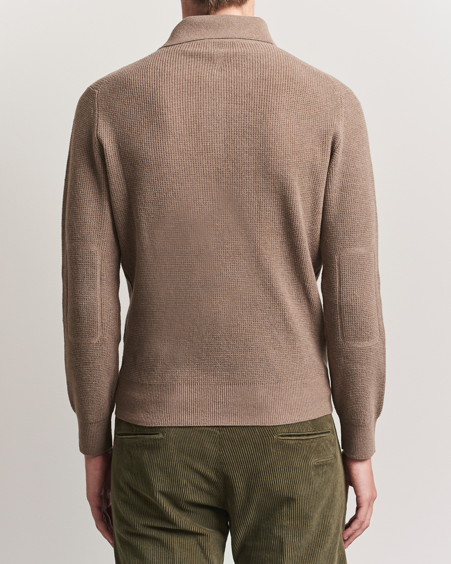 Heren | Truien | Canali | Wool/Cashmere Long Sleeve Polo Brown