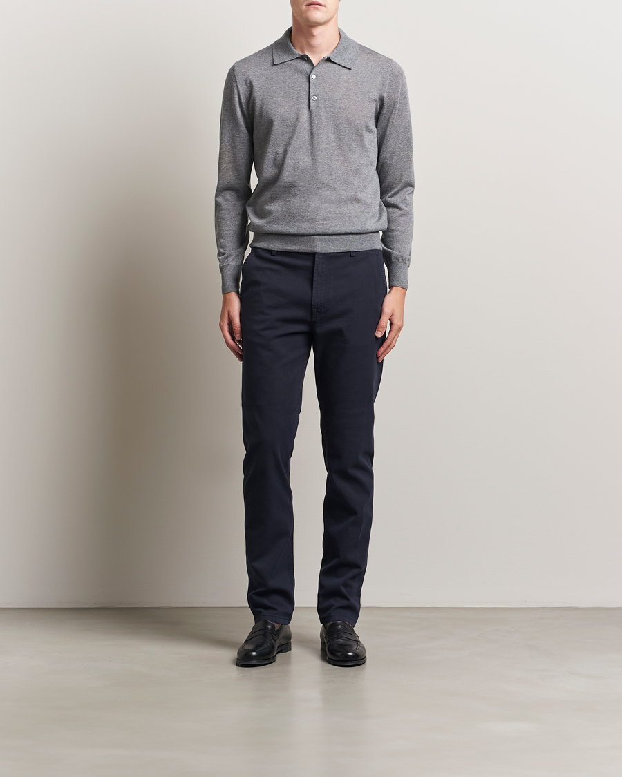 Heren | Broeken | Canali | Cotton Twill Chinos Navy