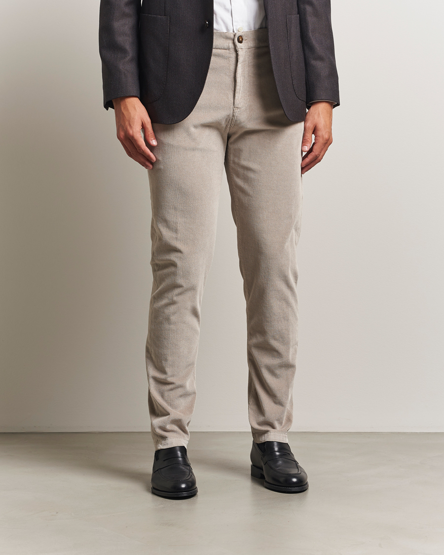 Heren | Broeken | Canali | Soft Corduroy Trousers Beige