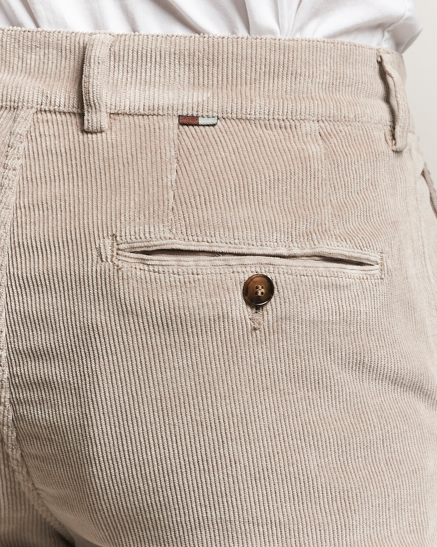 Heren | Broeken | Canali | Soft Corduroy Trousers Beige