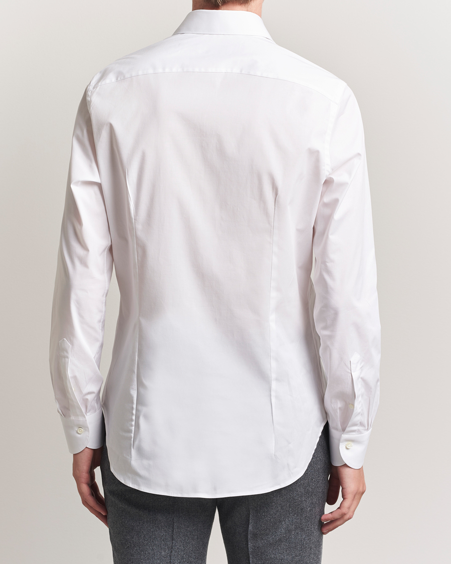 Heren | Overhemden | Canali | Slim Fit Cotton/Stretch Shirt White