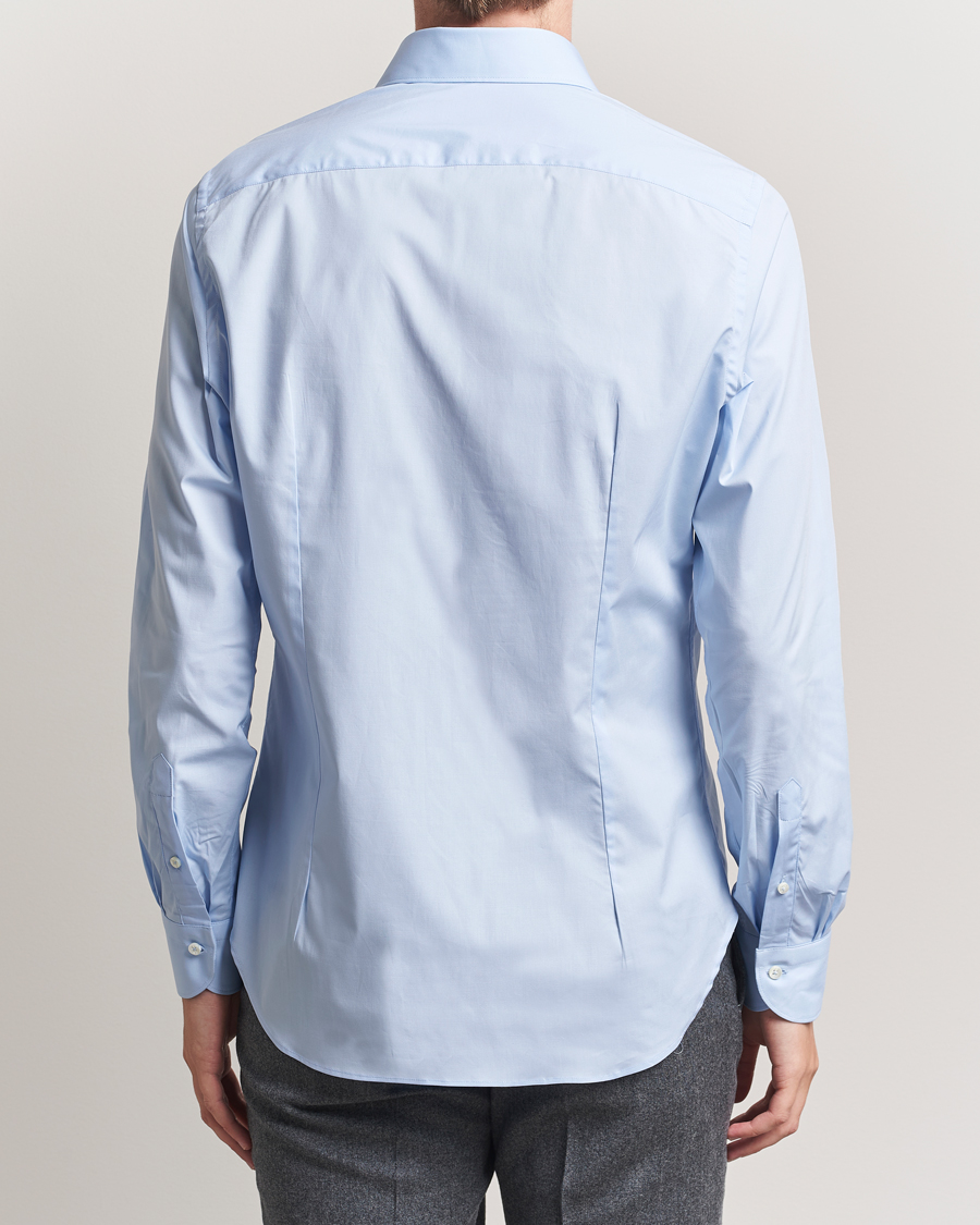 Heren | Overhemden | Canali | Slim Fit Cotton/Stretch Shirt Light Blue