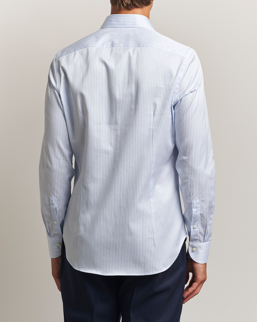 Heren | Overhemden | Canali | Slim Fit Cotton Shirt Light Blue Stripe