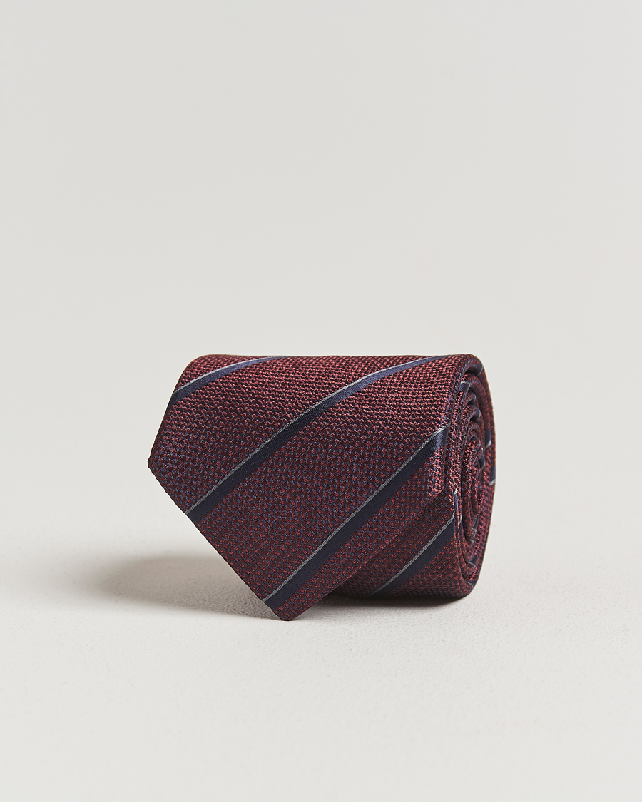 Heren | Stropdassen | Canali | Regimental Stripe Silk Tie Burgundy/Navy