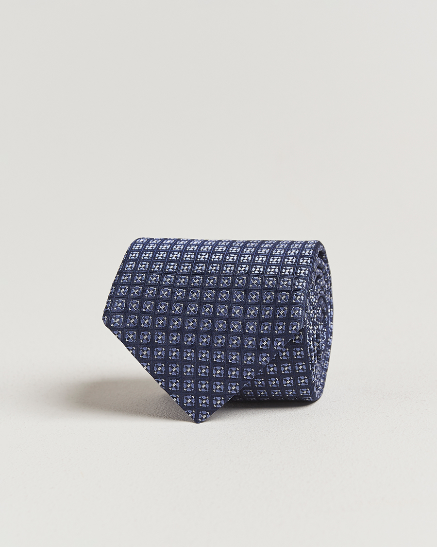 Heren | Stropdassen | Canali | Jacquard Silk Tie Navy/Blue