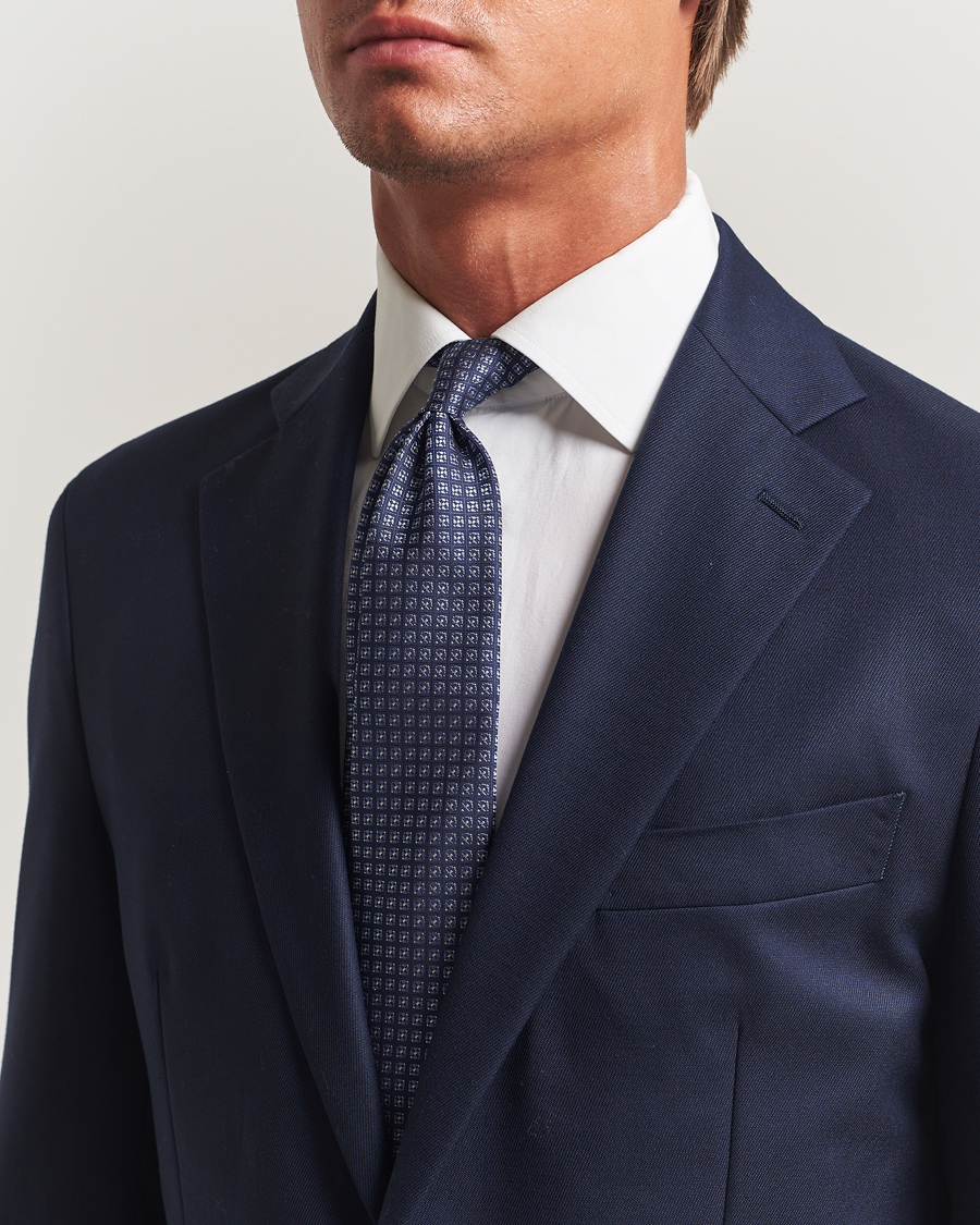 Heren | Stropdassen | Canali | Jacquard Silk Tie Navy/Blue