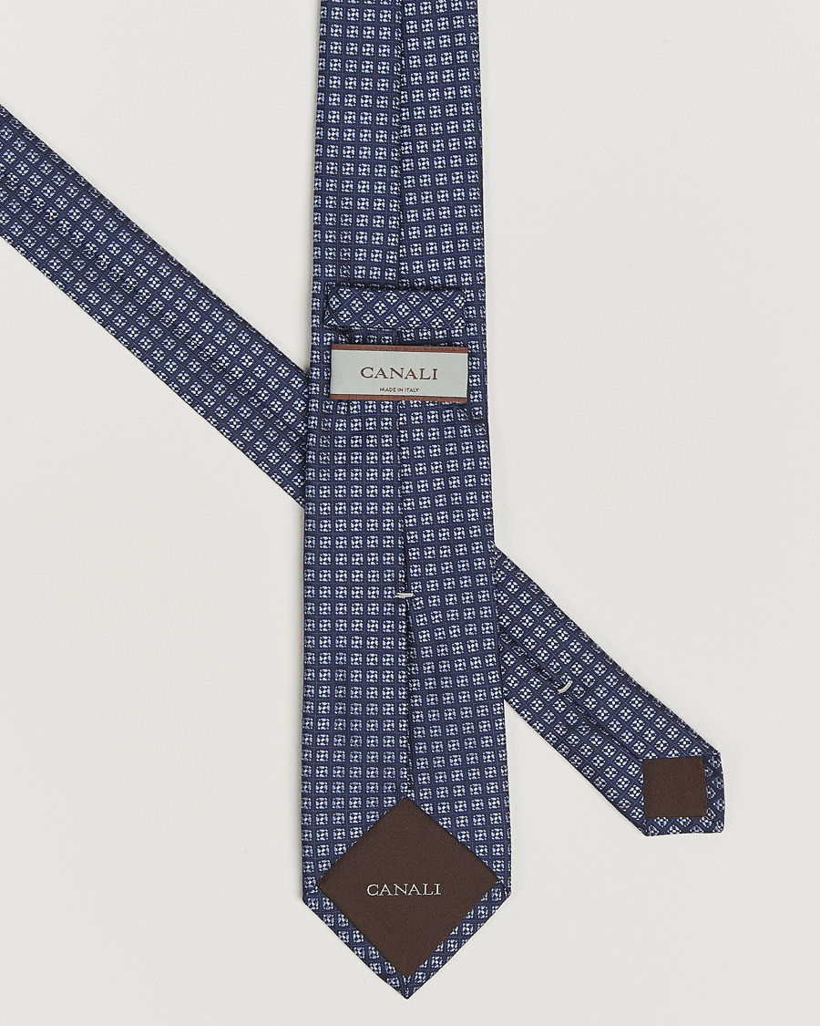 Heren | Stropdassen | Canali | Jacquard Silk Tie Navy/Blue