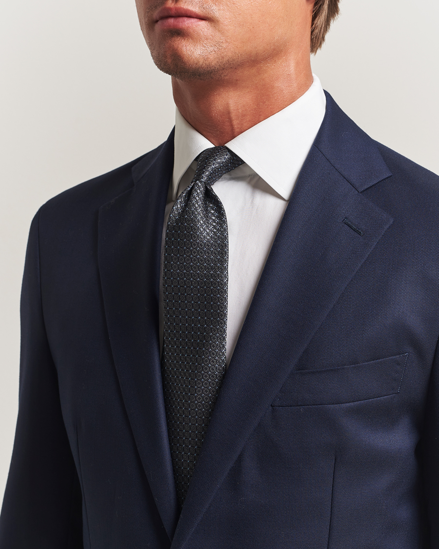 Heren | Stropdassen | Canali | Jacquard Silk Tie Navy