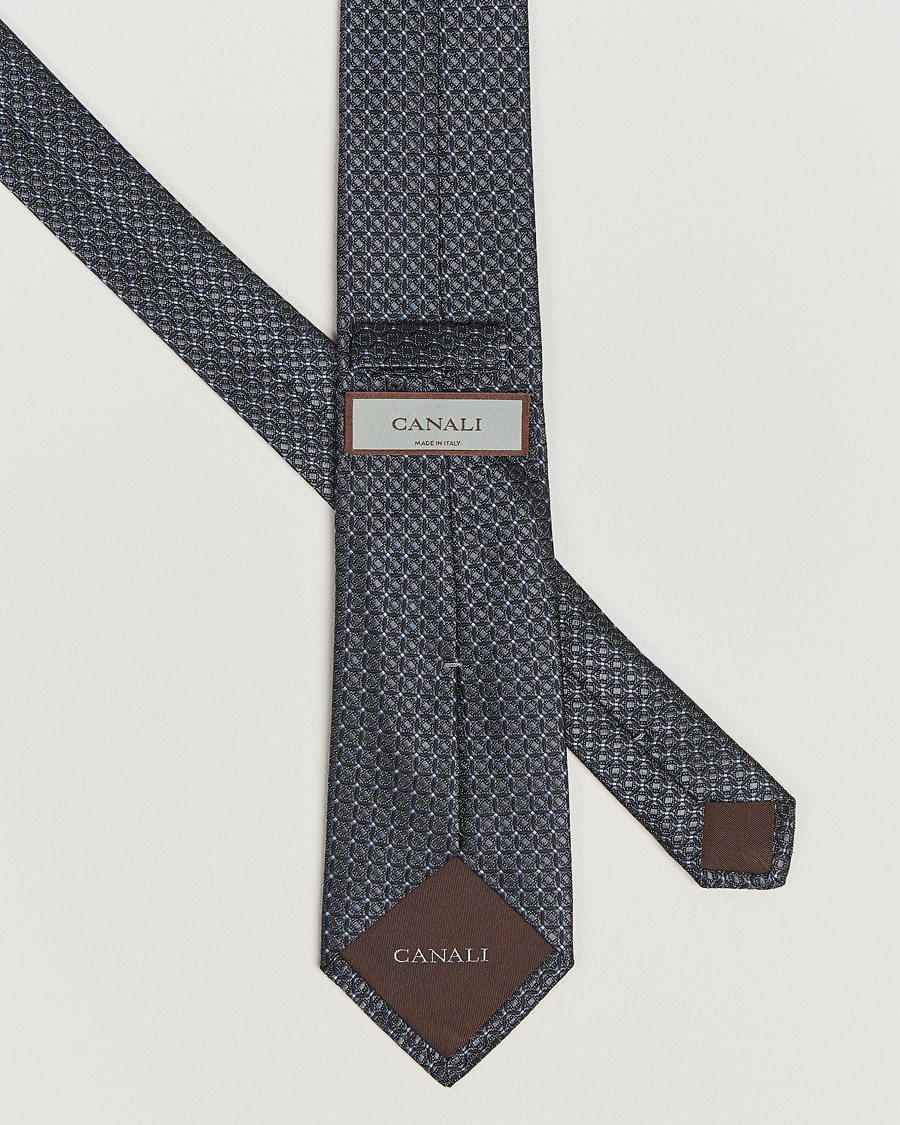 Heren | Stropdassen | Canali | Jacquard Silk Tie Navy