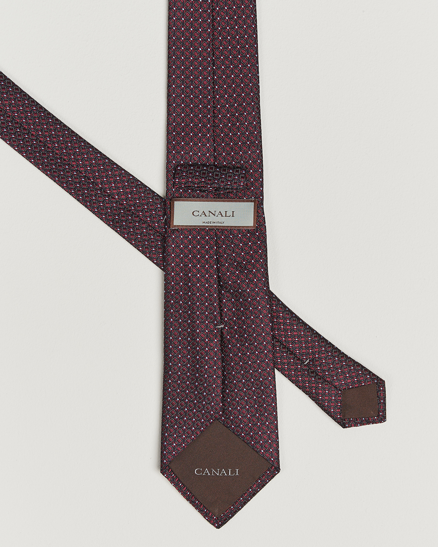 Heren | Stropdassen | Canali | Jacquard Silk Tie Burgundy