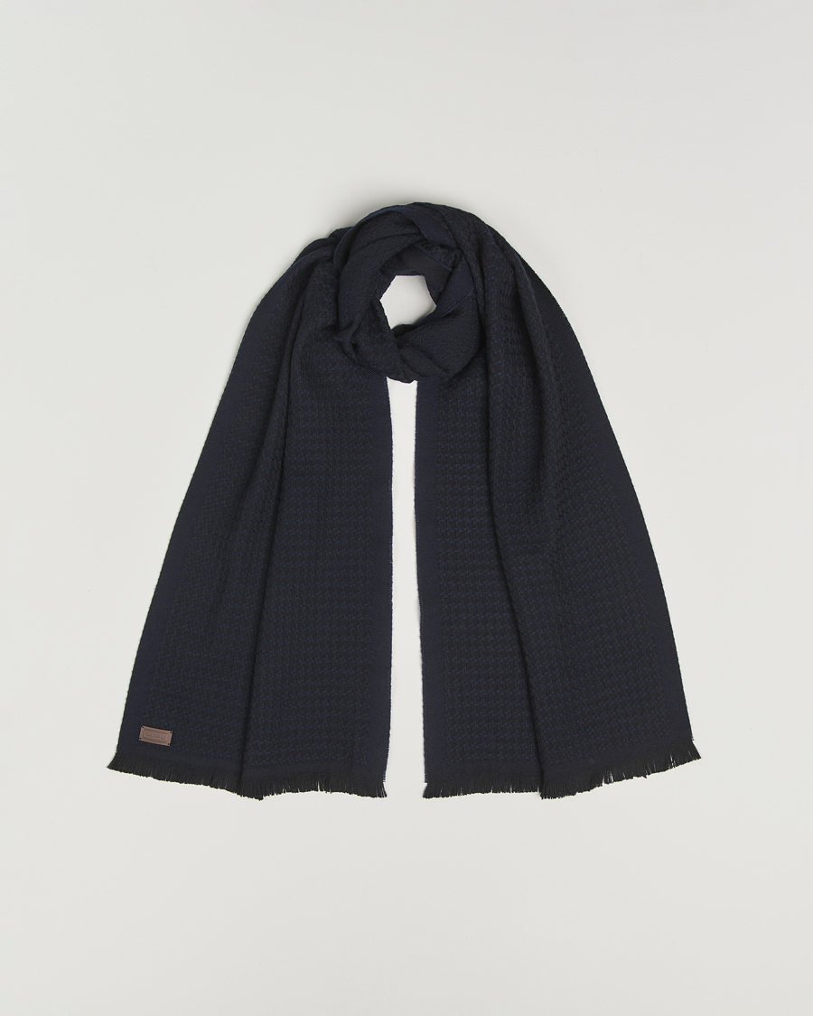 Heren | Sjaals | Canali | Jacquard Wool Scarf Navy