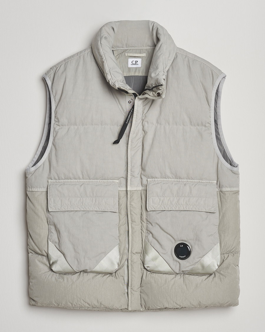 Heren | Gilets | C.P. Company | Eco Chrome Mixed Down Vest Light Grey