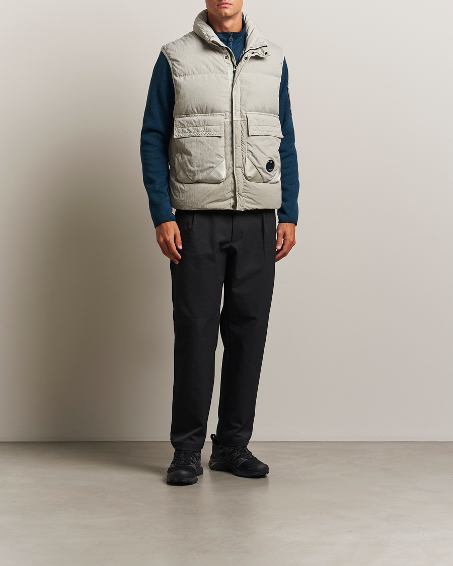Heren | Gilets | C.P. Company | Eco Chrome Mixed Down Vest Light Grey