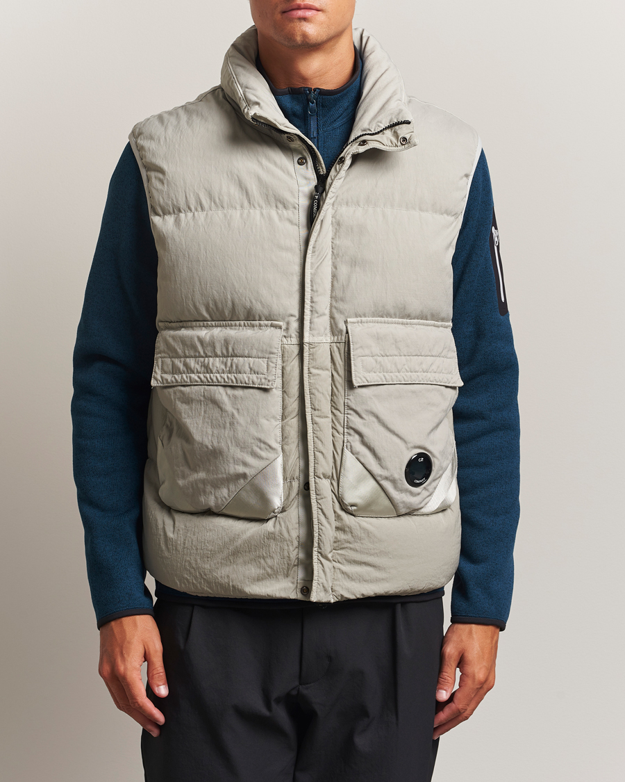 Heren | Gilets | C.P. Company | Eco Chrome Mixed Down Vest Light Grey
