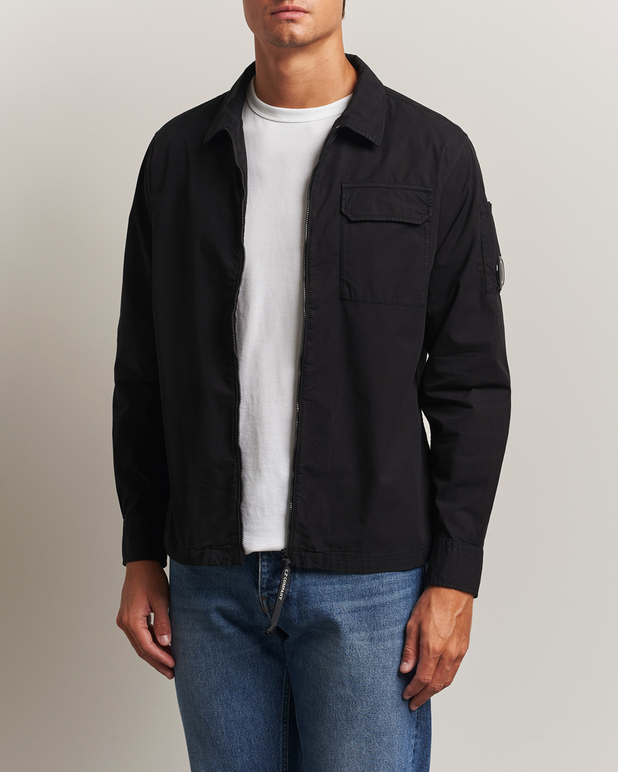 Heren | Overhemden | C.P. Company | Organic Cotton Gabardine Zip Overshirt Black