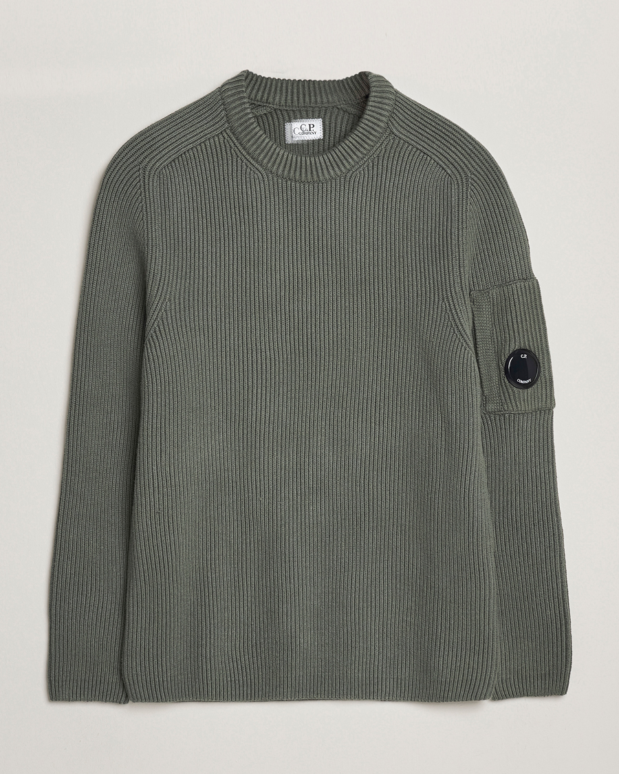 Heren | Truien | C.P. Company | Full Rib Knitted Cotton Crew Neck Grey