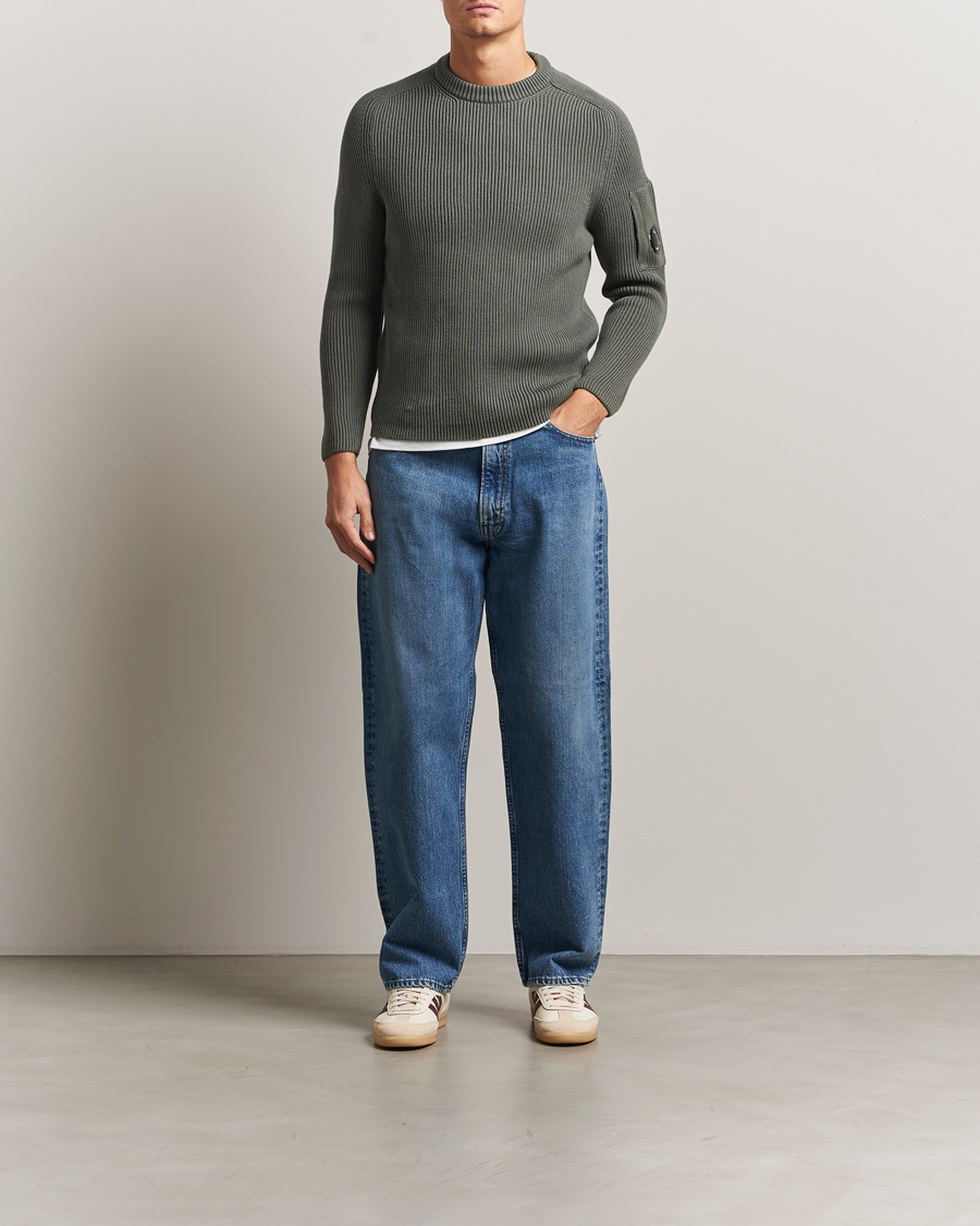 Heren | Truien | C.P. Company | Full Rib Knitted Cotton Crew Neck Grey