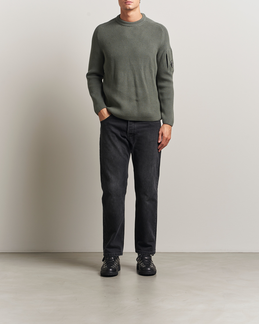 Heren | Truien | C.P. Company | Full Rib Knitted Cotton Crew Neck Grey