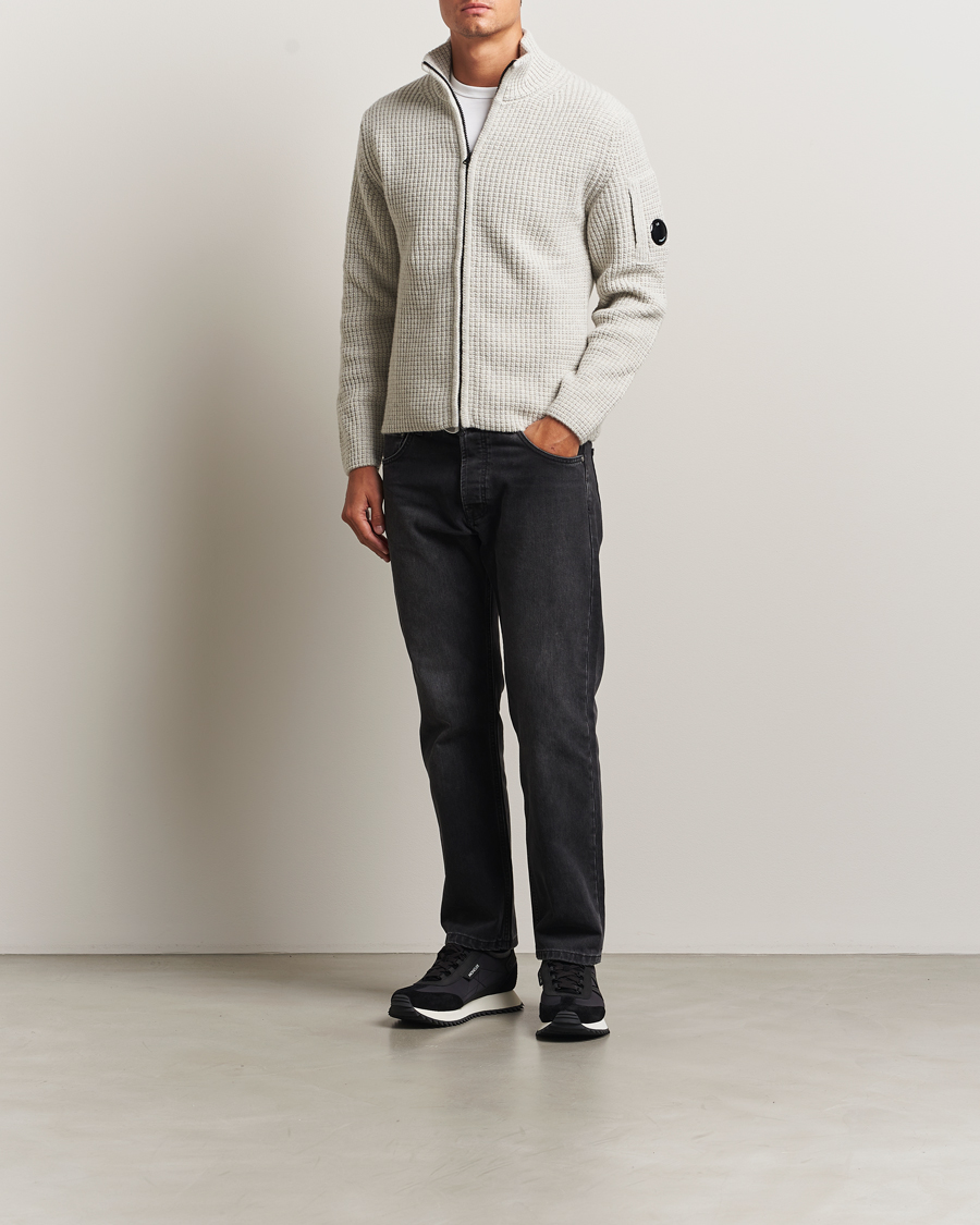 Heren | Truien | C.P. Company | Structure Lambswool Full Zip Grey
