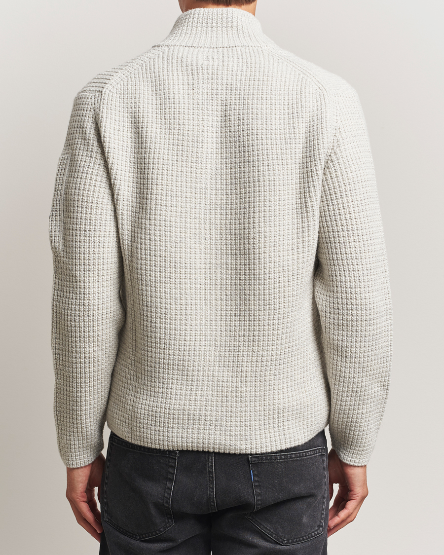 Heren | Truien | C.P. Company | Structure Lambswool Full Zip Grey