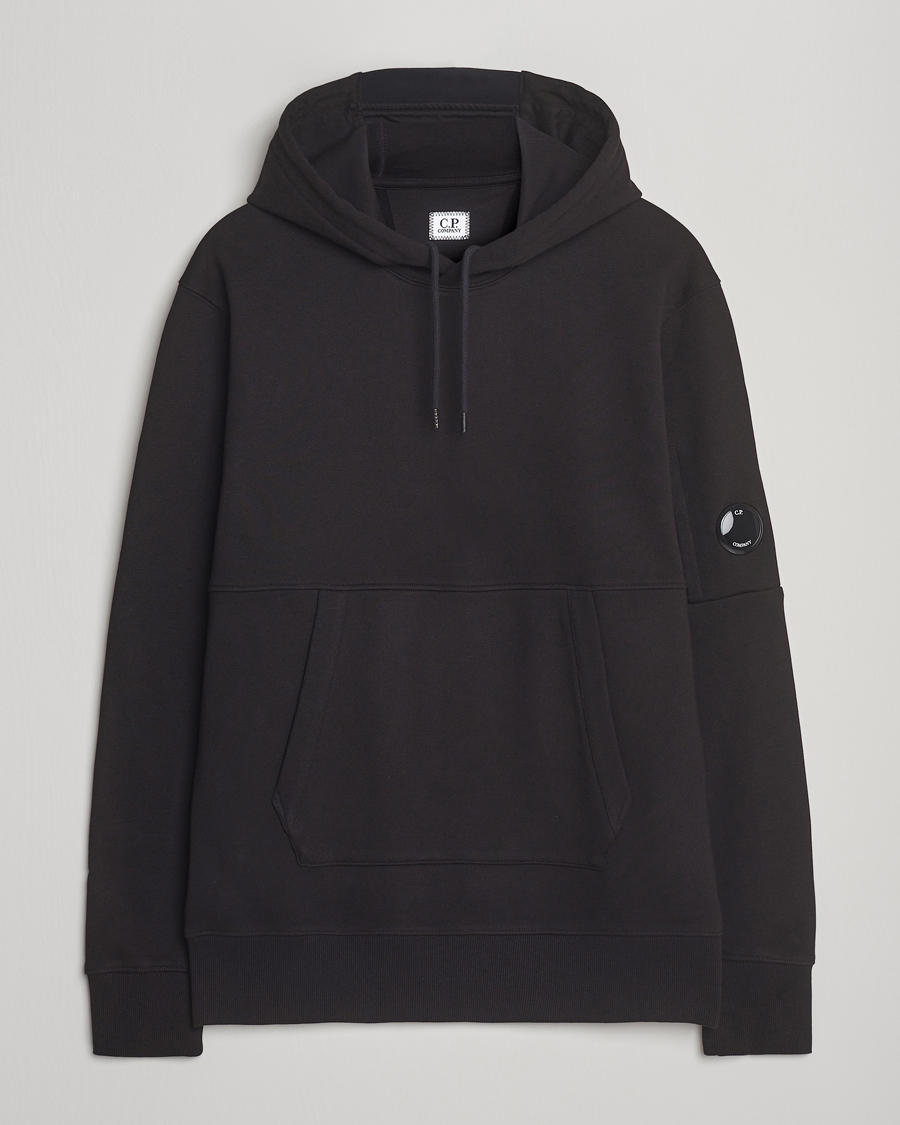 Heren | Truien | C.P. Company | Diagonal Raised Fleece Lens Hood Black