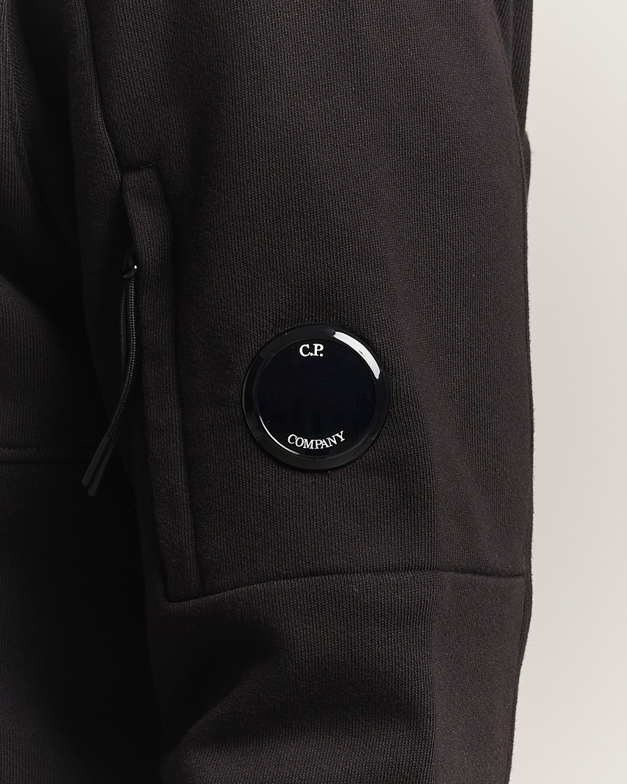 Heren | Truien | C.P. Company | Diagonal Raised Fleece Lens Hood Black