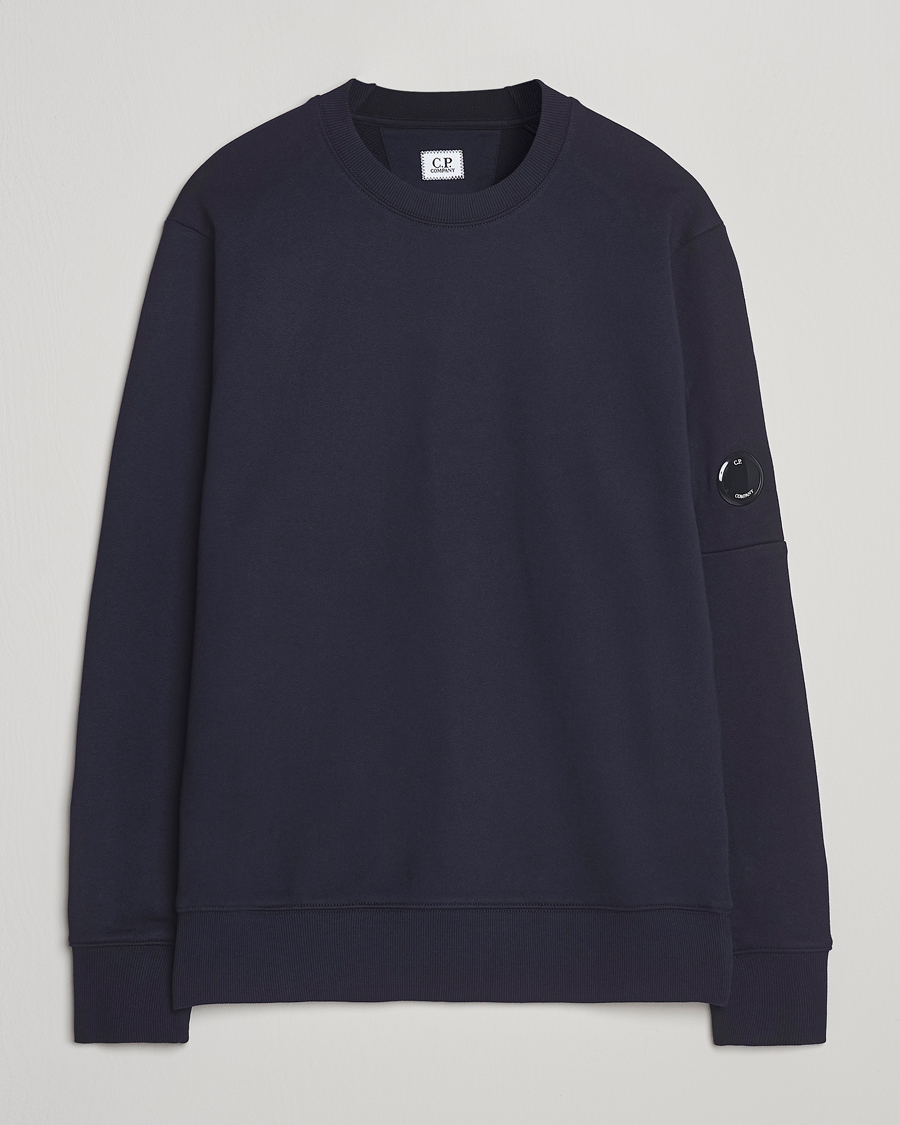 Heren | Truien | C.P. Company | Diagonal Raised Fleece Lens Sweatshirt Navy
