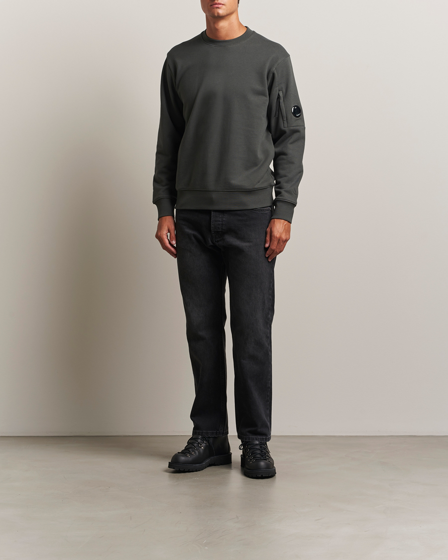 Heren | Truien | C.P. Company | Diagonal Raised Fleece Lens Sweatshirt Grey