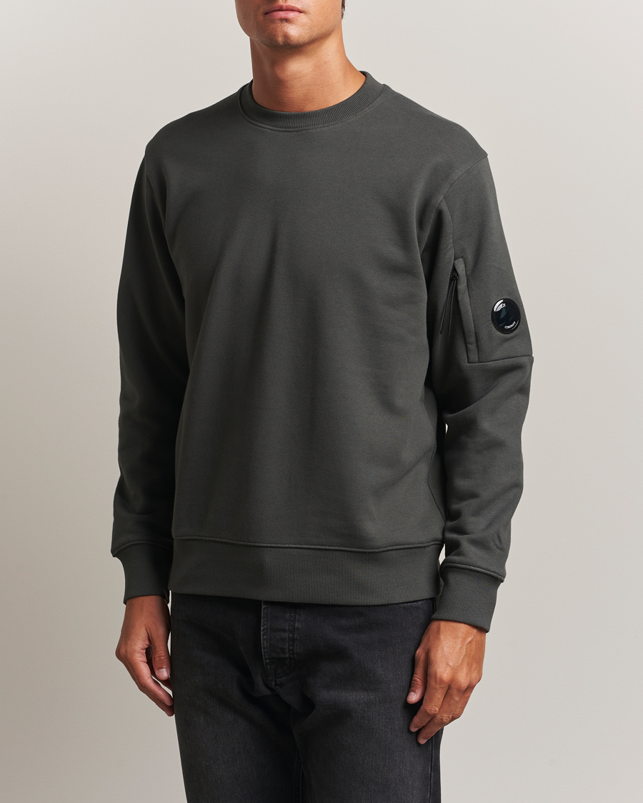 Heren | Truien | C.P. Company | Diagonal Raised Fleece Lens Sweatshirt Grey