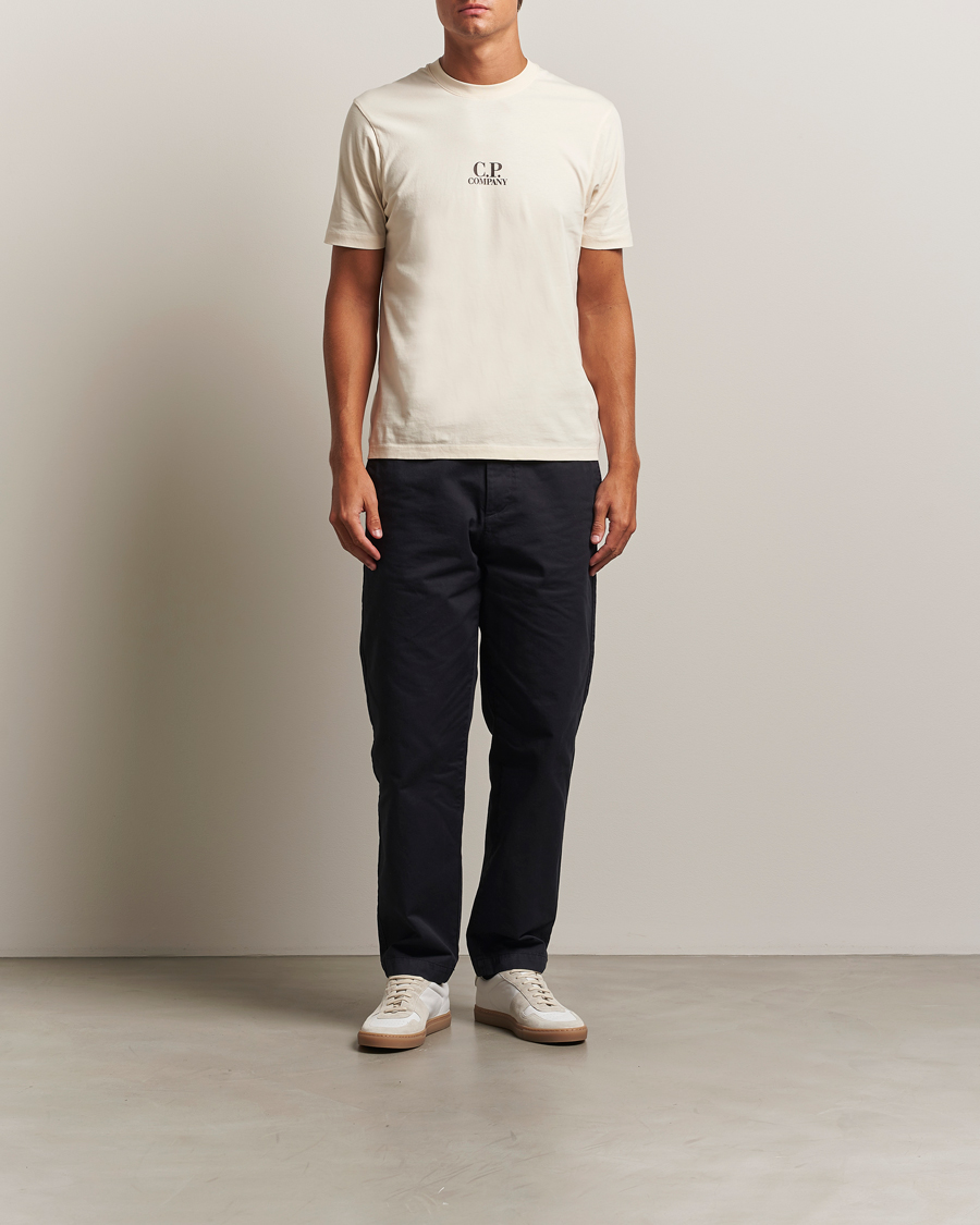Heren | T-shirts | C.P. Company | Jersey Back Logo T-Shirt Cream